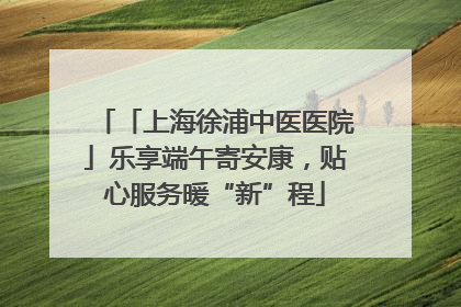 「上海徐浦中医医院」乐享端午寄安康，贴心服务暖“新”程