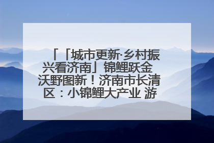 「城市更新·乡村振兴看济南」锦鲤跃金 沃野图新！济南市长清区：小锦鲤大产业 游出农旅新风景