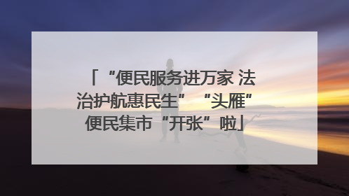 “便民服务进万家 法治护航惠民生”“头雁”便民集市“开张”啦