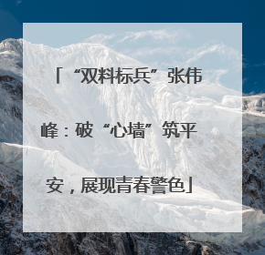 “双料标兵”张伟峰：破“心墙”筑平安，展现青春警色