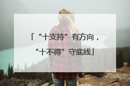 “十支持”有方向，“十不得”守底线