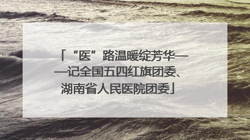 “医”路温暖绽芳华——记全国五四红旗团委、湖南省人民医院团委