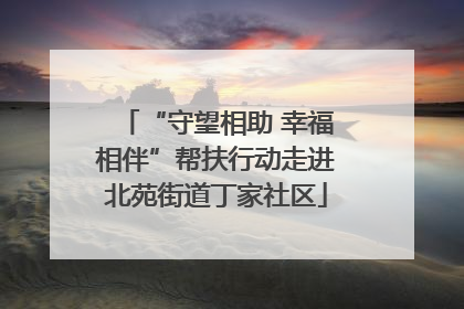 “守望相助 幸福相伴”帮扶行动走进北苑街道丁家社区