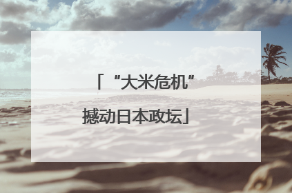 “大米危机”撼动日本政坛
