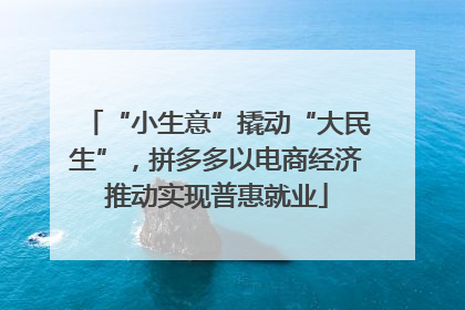 “小生意”撬动“大民生”，拼多多以电商经济推动实现普惠就业