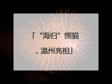 “海归”熊猫，温州亮相
