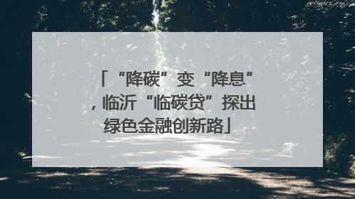“降碳”变“降息”，临沂“临碳贷”探出绿色金融创新路