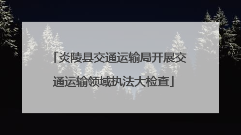 炎陵县交通运输局开展交通运输领域执法大检查