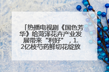 热播电视剧《国色芳华》给菏泽花卉产业发展带来“利好”，1.2亿枝芍药鲜切花绽放“国色芳华”