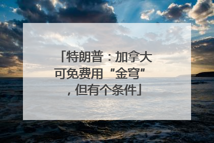 特朗普：加拿大可免费用“金穹”，但有个条件