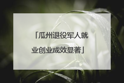 瓜州退役军人就业创业成效显著