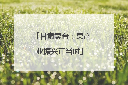 甘肃灵台：果产业振兴正当时