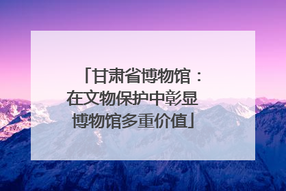 甘肃省博物馆：在文物保护中彰显博物馆多重价值