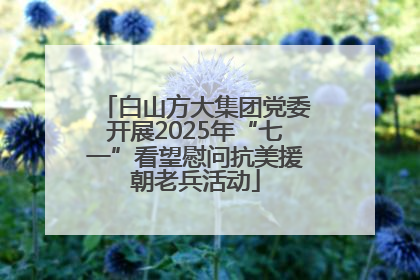 白山方大集团党委开展2025年“七一”看望慰问抗美援朝老兵活动
