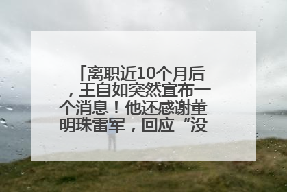 离职近10个月后，王自如突然宣布一个消息！他还感谢董明珠雷军，回应“没看过格力工资条”：真的不那么重要！