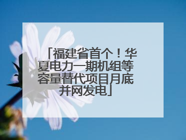 福建省首个！华夏电力一期机组等容量替代项目月底并网发电