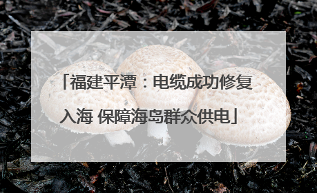 福建平潭：电缆成功修复入海 保障海岛群众供电