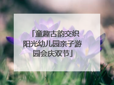 童趣古韵交织 阳光幼儿园亲子游园会庆双节