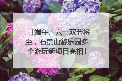 端午、六一双节将至，石景山游乐园多个游玩新项目亮相
