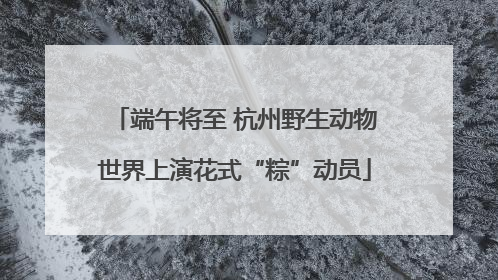端午将至 杭州野生动物世界上演花式“粽”动员
