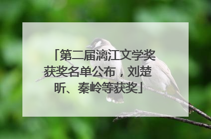 第二届漓江文学奖获奖名单公布，刘楚昕、秦岭等获奖