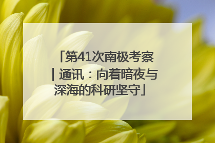 第41次南极考察｜通讯：向着暗夜与深海的科研坚守
