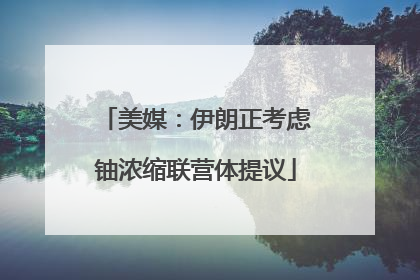 美媒：伊朗正考虑铀浓缩联营体提议