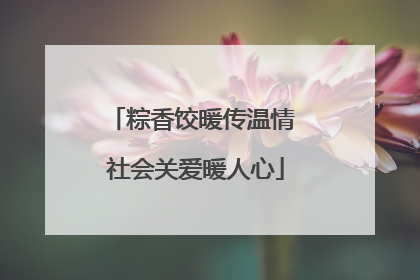 粽香饺暖传温情 社会关爱暖人心