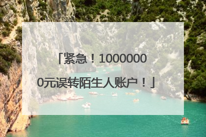 紧急！10000000元误转陌生人账户！