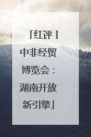 红评丨中非经贸博览会：湖南开放新引擎