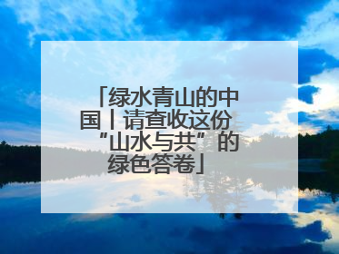 绿水青山的中国丨请查收这份“山水与共”的绿色答卷
