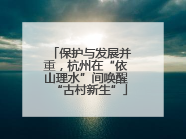 保护与发展并重，杭州在“依山理水”间唤醒“古村新生”