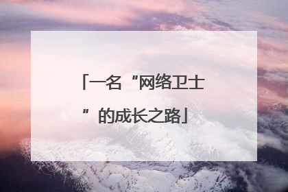 一名“网络卫士”的成长之路