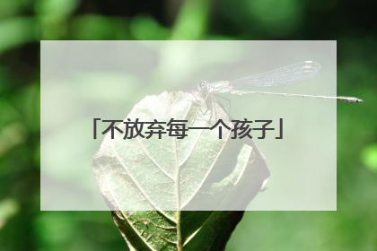 不放弃每一个孩子