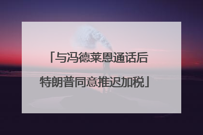 与冯德莱恩通话后 特朗普同意推迟加税