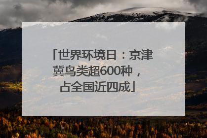 世界环境日：京津冀鸟类超600种，占全国近四成