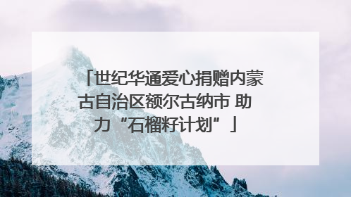 世纪华通爱心捐赠内蒙古自治区额尔古纳市 助力“石榴籽计划”
