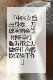 中国女篮热身赛、刀郎演唱会等相继举行 临沂市全力做好住宿餐饮保障工作