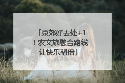京郊好去处+1！农文旅融合路线让快乐翻倍