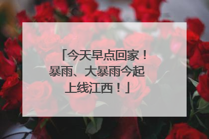今天早点回家！暴雨、大暴雨今起上线江西！