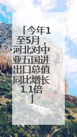 今年1至5月，河北对中亚五国进出口总值同比增长1.1倍