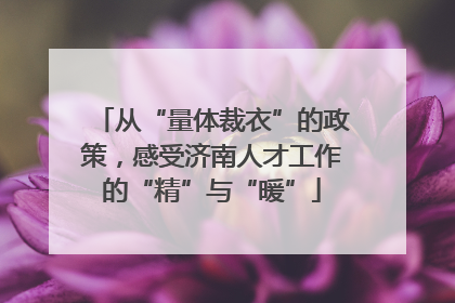 从“量体裁衣”的政策，感受济南人才工作的“精”与“暖”