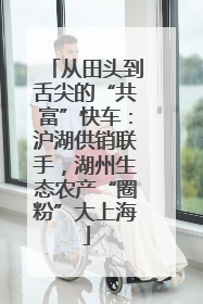从田头到舌尖的“共富”快车：沪湖供销联手，湖州生态农产“圈粉”大上海