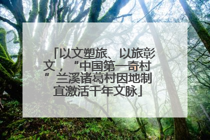 以文塑旅、以旅彰文，“中国第一奇村”兰溪诸葛村因地制宜激活千年文脉
