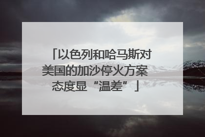 以色列和哈马斯对美国的加沙停火方案态度显“温差”