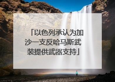 以色列承认为加沙一支反哈马斯武装提供武器支持