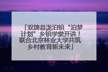 双牌县泷泊镇“泊梦计划”乡镇学堂开讲！联合北京林业大学共筑乡村教育新未来
