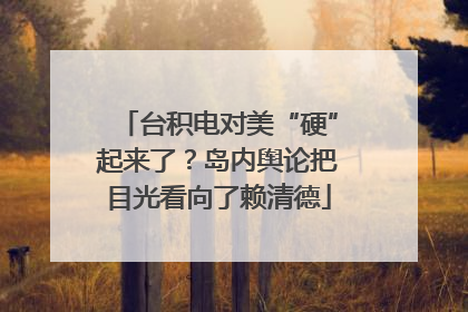 台积电对美“硬”起来了？岛内舆论把目光看向了赖清德