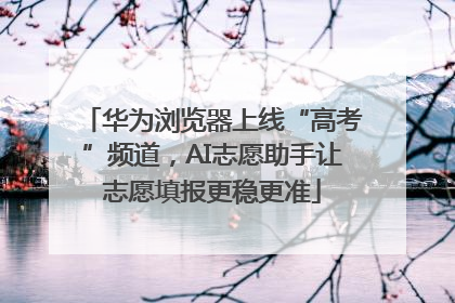 华为浏览器上线“高考”频道，AI志愿助手让志愿填报更稳更准