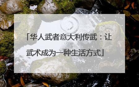 华人武者意大利传武：让武术成为一种生活方式